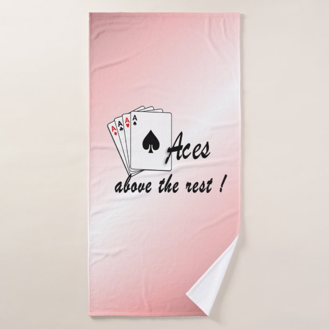 Aces Above the Rest Red Bath Towel (Bath Towel)