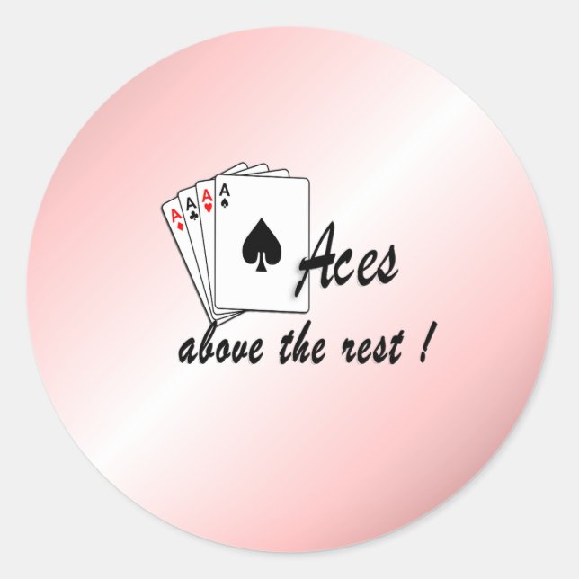 Aces Above the Rest Red Classic Round Sticker (Front)