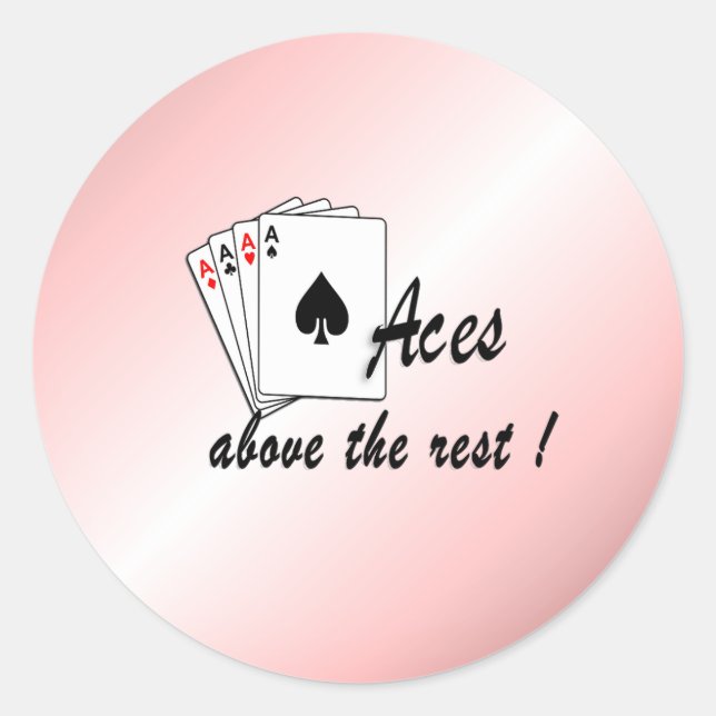 Aces Above the Rest Red Classic Round Sticker (Front)