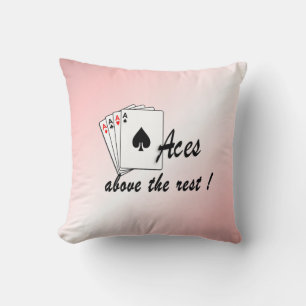 Aces Above the Rest Red Cushion
