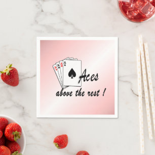 Aces Above the Rest Red Napkin