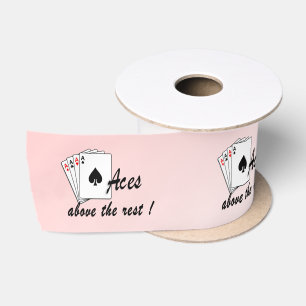 Aces Above the Rest Red Satin Ribbon