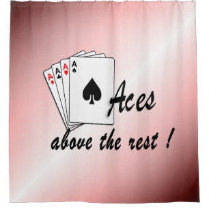 Aces Above the Rest Red Shower Curtain