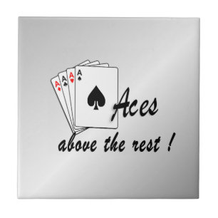 Aces Above the Rest Silver Ceramic Tile