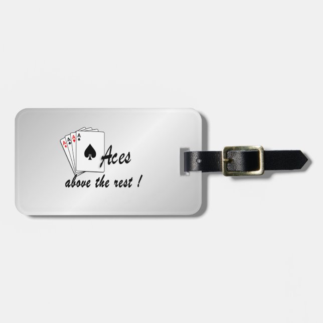 Aces Above the Rest Silver Luggage Tag (Front Horizontal)