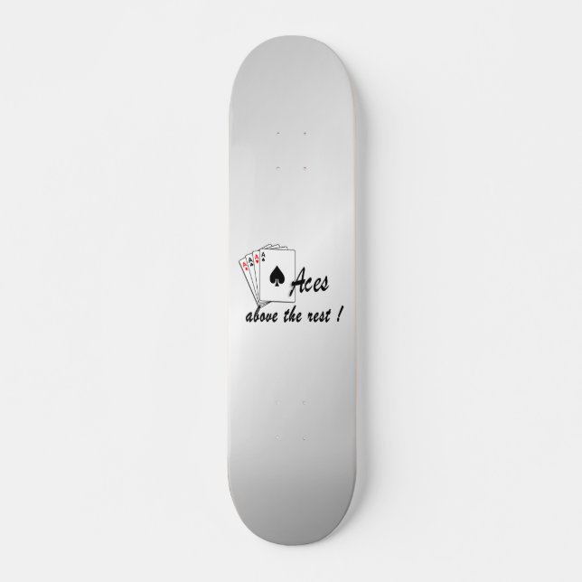 Aces Above the Rest Silver Round Pillow Skateboard (Front)