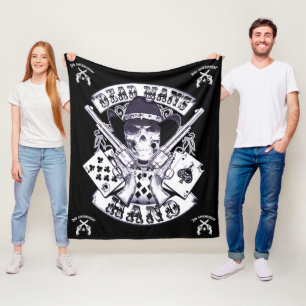 Aces And Eights Dead Man's Hand Cowboy Skull Fleece Blanket