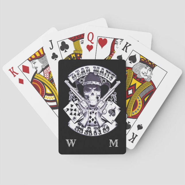Aces N Eights Dead Man's Hand Personal Monogram Playing Cards (Back)