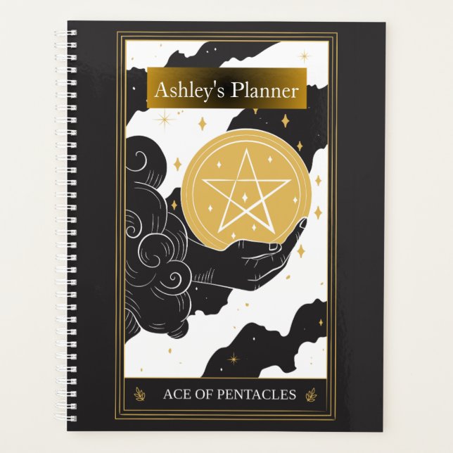 Aces of Pentacles Abundance Tarot Journal Planner (Front)
