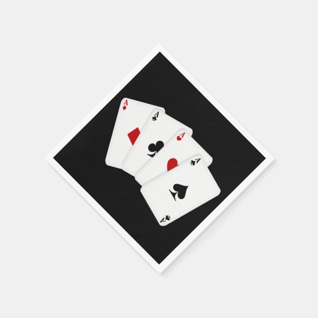 Aces party playing cards gambling paper napkins (Corner)
