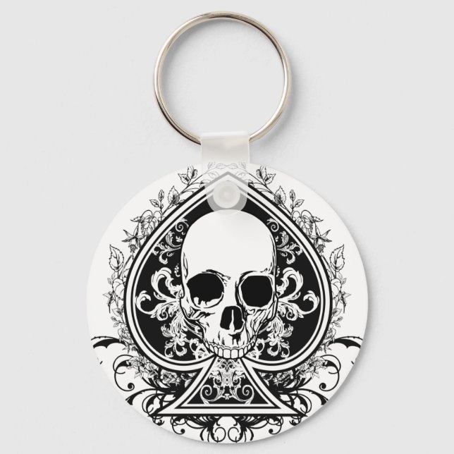 Aces Skull Key Ring (Front)