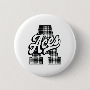 Aces sports 6 cm round badge