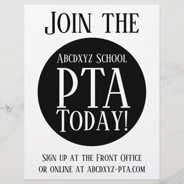 Aceserif PTA Flyer (Front)