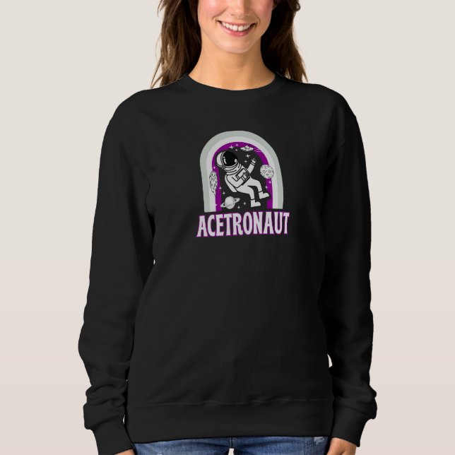 Acetronaut Asexual Pride Rainbow Astronaut Space P Sweatshirt (Front)