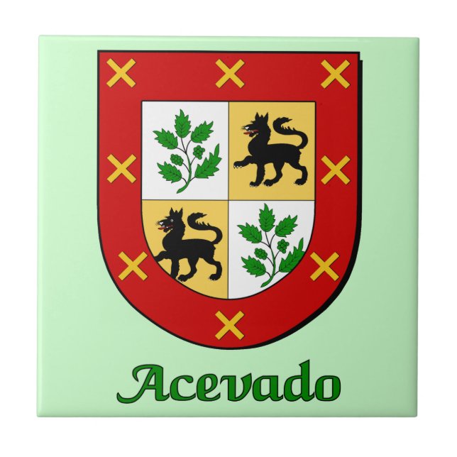 Acevado Family Shield Ceramic Tile (Front)