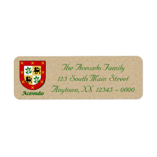Acevado Family Shield Return Address Label