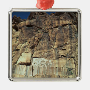 Achaemenid rock relief of King Darius I Metal Tree Decoration