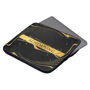 Achempong: Auric Cascade Liquid Gold Flow Protect Laptop Sleeve