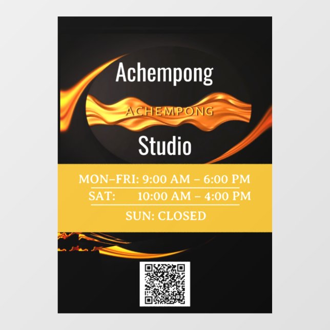 Achempong Custom Business Hours Window Decal – Lux (Sheet)