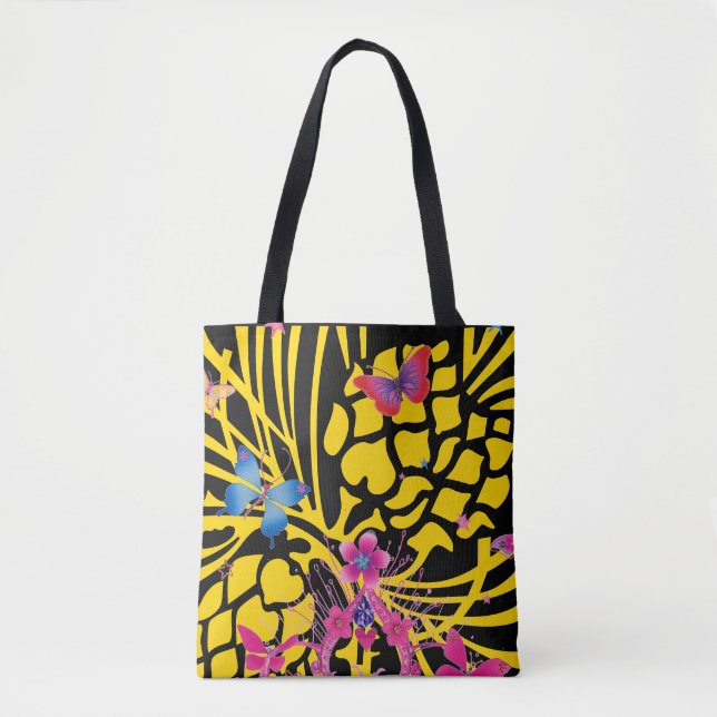 Achempong Custom Colour Butterfly All Over Print Tote Bag (Front)