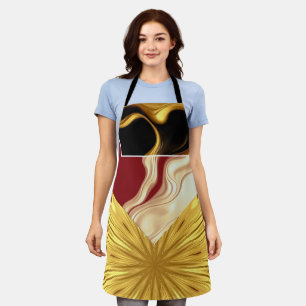 Achempong Designer Apron: Opulent Swirl Crimson Go Apron