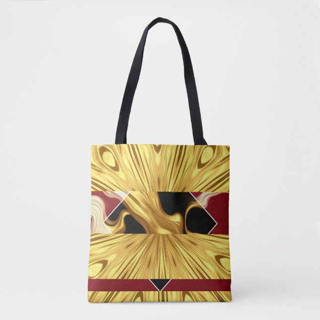 Achempong Designer Tote: Crimson & Gold Opulent Sw Tote Bag (Front)