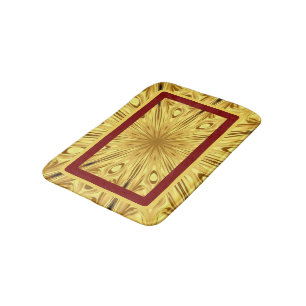 Achempong Gilded Zenith Crimson Opulent Gold Red Bath Mat