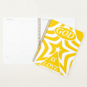 Achempong God Is Love Star Cyber Yellow Week/Month Planner