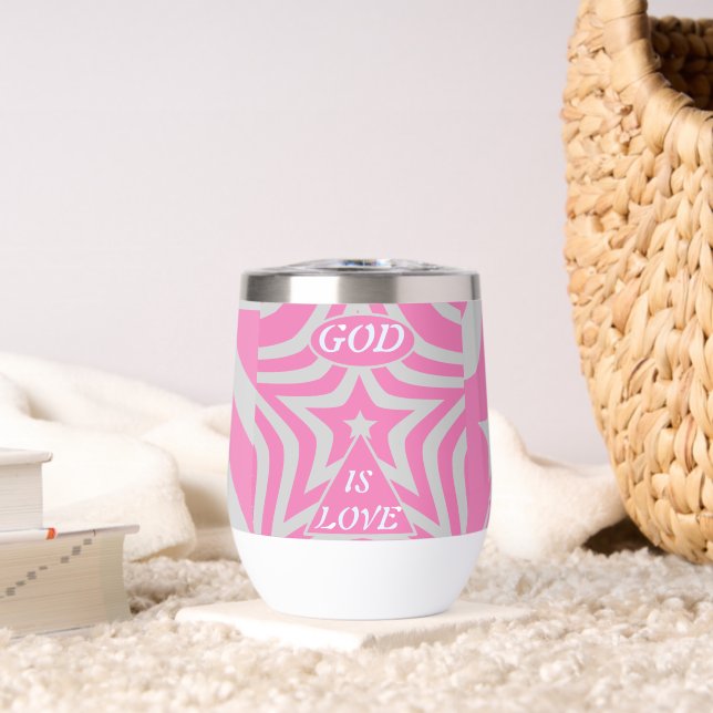 Achempong God Is Love Star Pastel Pink Stemless  (Living Room (Rotated))
