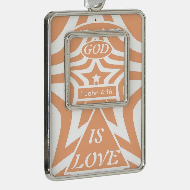 Achempong God Is Love Star Warm Peach Framed  Silver Plated Framed Ornament (Right)