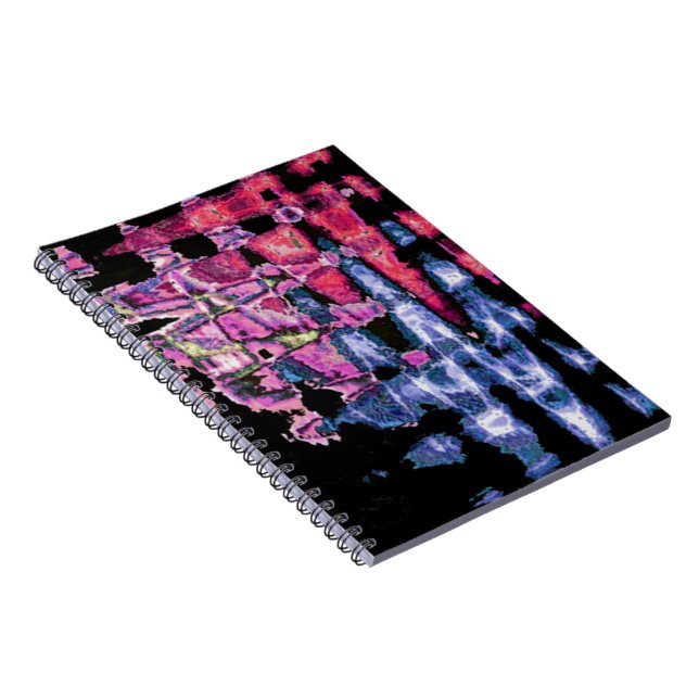 Achempong Modern Synthwave: Pink Blue Abstract Notebook (Right Side)