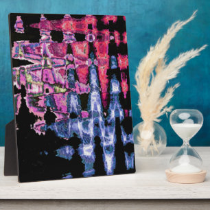 Achempong Modern Synthwave: Pink Blue Abstract Uni Plaque