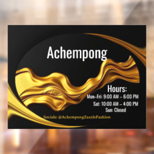 Achempong Personalized Glass Door Decal: Gold Wave