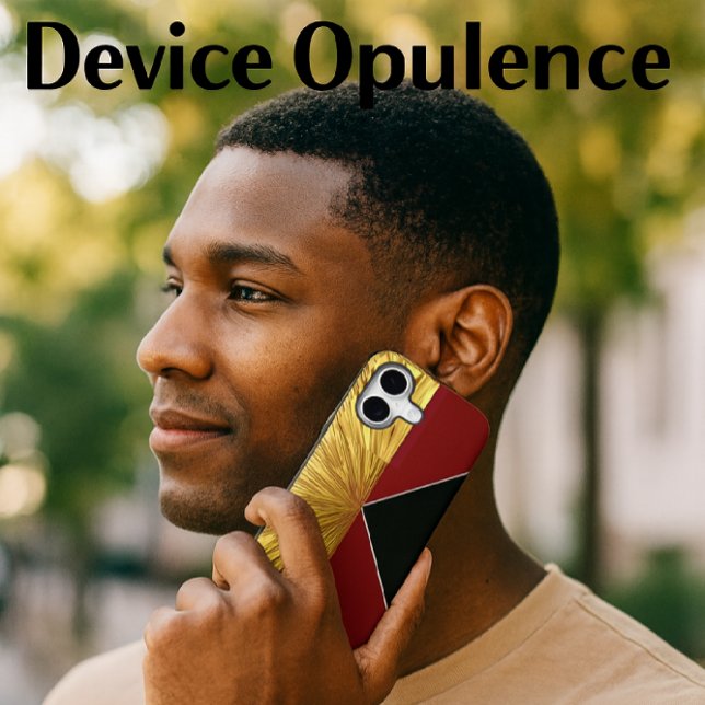 Achempong: The Gilded Zenith Opulent Swirl Crimson (Bold crimson and gold luxury—Achempong’s Gilded Zenith case brings elegance and power to your iPhone)