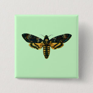 Acherontia atropos 15 cm square badge