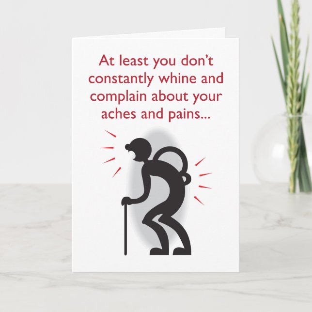 Aches and pains humourous birthday card (Front)