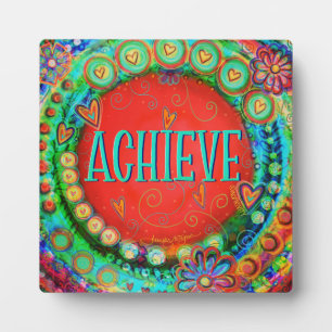 Achieve Fun Whimsical Motivational Inspirivity Plaque