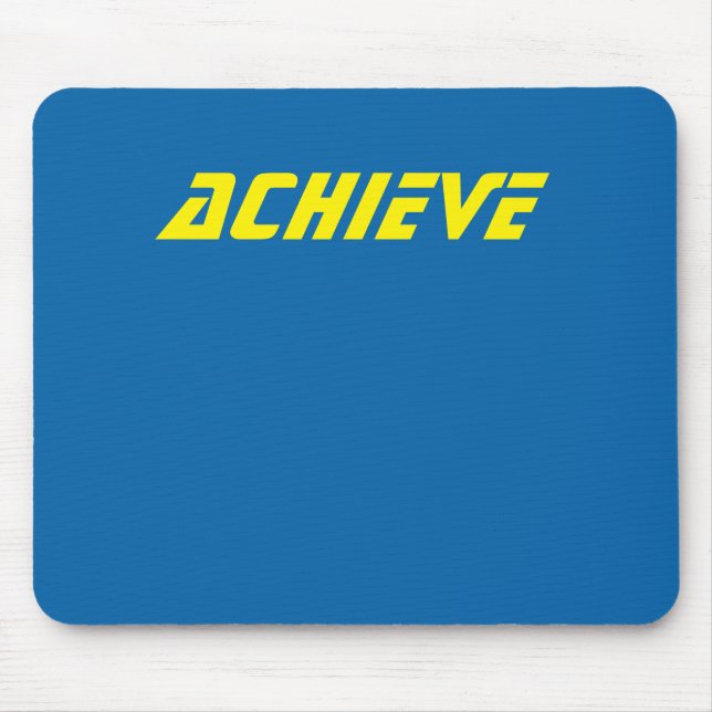 Achieve, Inspirational Typography Sky Blue  Mouse Pad (Front)