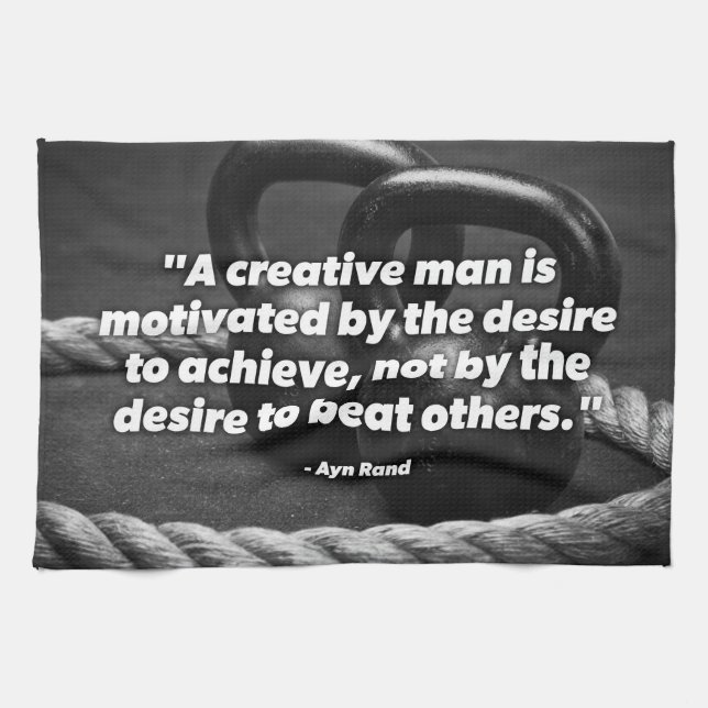 Achieve - Kettlebell Workout Motivational Tea Towel (Horizontal)