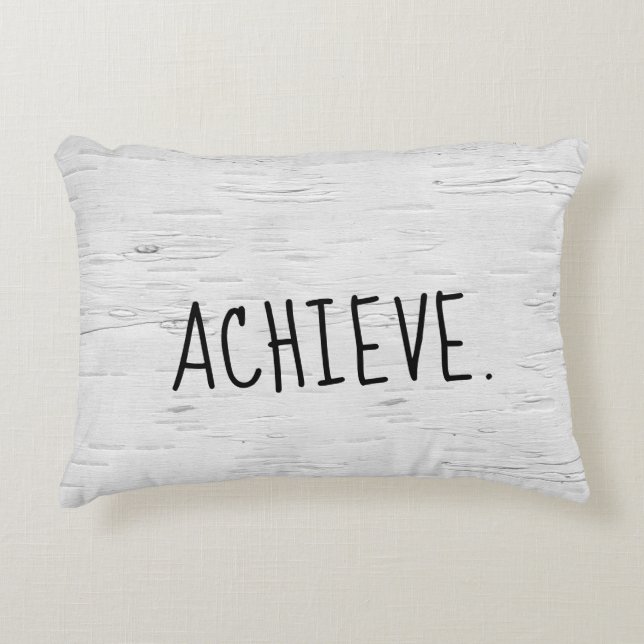 ACHIEVE Text On Birch Tree  Accent Pillow (Front)