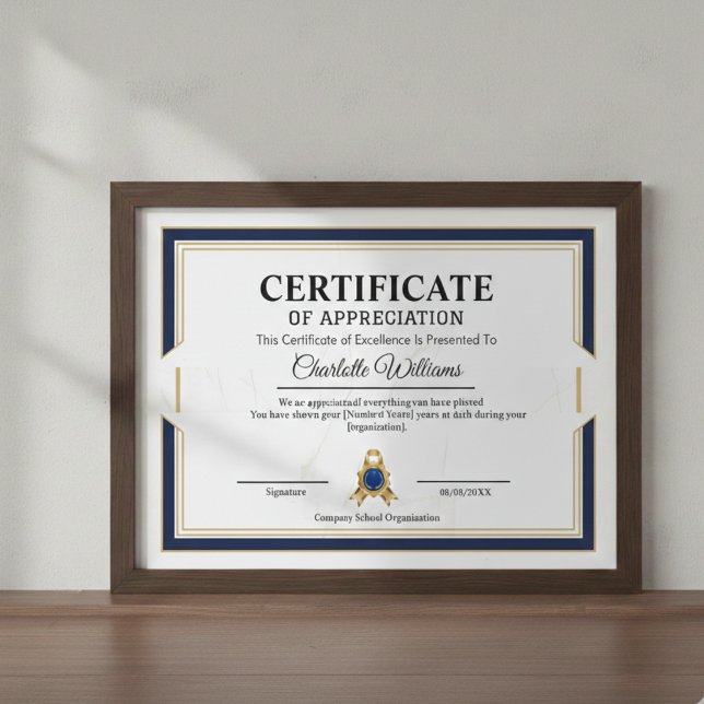 Achievement Appreciation Gold Certificate Poster (Creator Uploaded)