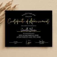 Achievement Award Black Gold Logo Student Diploma