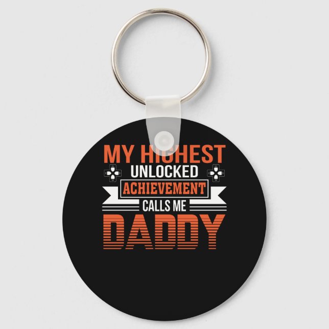 Achievement Calls Me Video Gamer Dad Key Ring (Front)