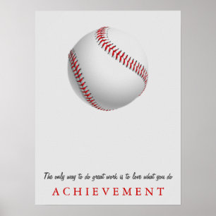 Achievement Motivational Baseball Poster