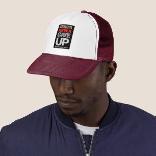 Achievement Never Give Up Never Surrender Maroon Trucker Hat