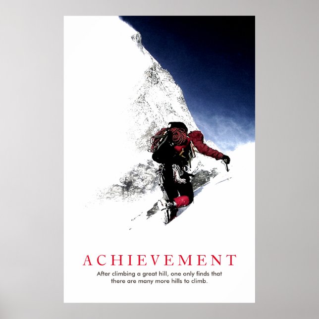 Achievement Quote Mountaineer at Top Poster (Front)