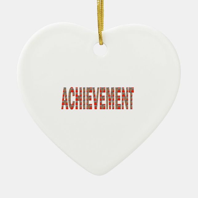 ACHIEVEMENT Success Motivation Effort Inspiration Ceramic Ornament (Front)