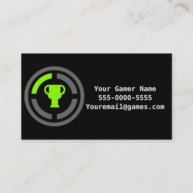 Achievement Trophy Video Game Gamer Business Cards (Front)