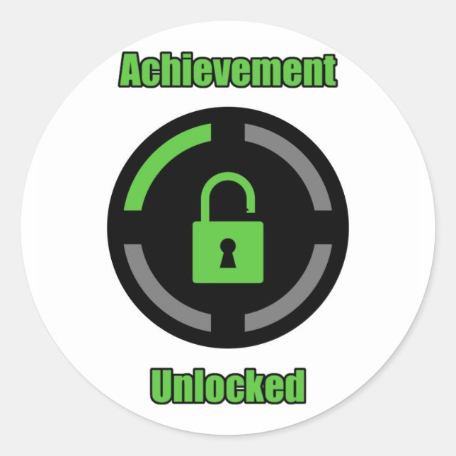 Achievement Unlocked Classic Round Sticker (Front)