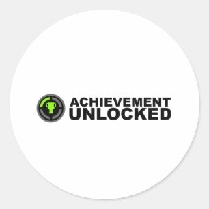 Achievement Unlocked Classic Round Sticker